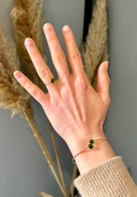 Bracelet jonc Perles de Champagne Argent